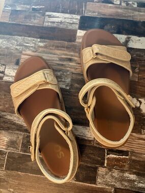 NEW Woven Platform Sandals in Natural Beige - Women's Summer Slide 8.5